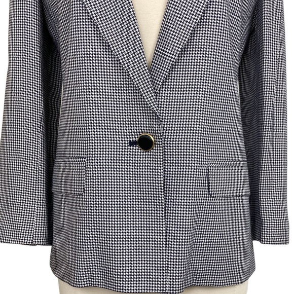 Vintage Worthington Navy Houndstooth Boyfriend Blazer - Picture 3 of 12